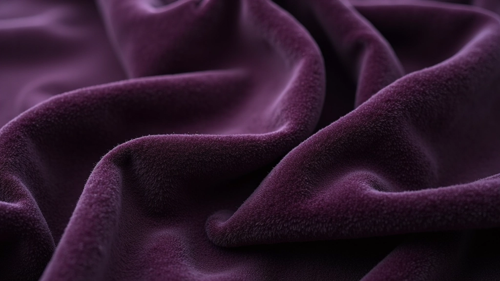Primo piano della trama di velluto italiano con fibre di cotone visibili e colore ricco, texture dettagliata con ombre naturali