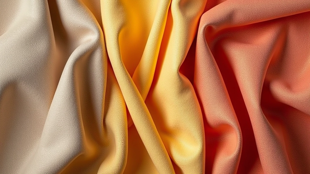 Composizione di diversi tessuti italiani piegati, mostrando texture e colori variati con dettagli artigianali